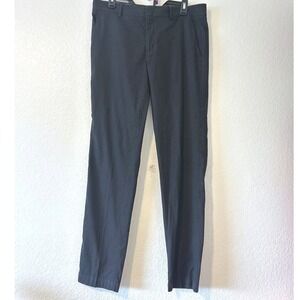 Scandi Vince Black Linen Cotton Blend Effortless Slim Straight Leg Pants SZ 8